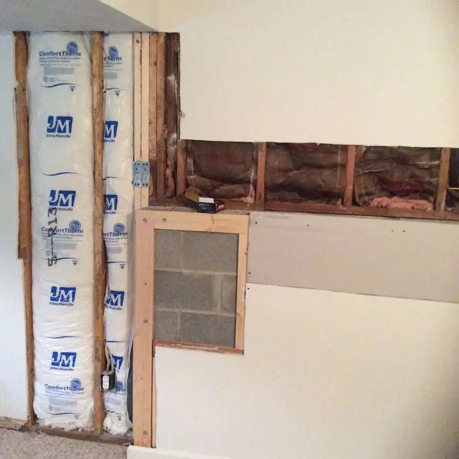 Wall insulation replacement during Basement Flood Cleanup in Burley